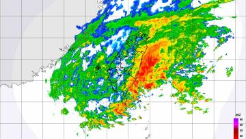 2025.11.10 鳳凰颱風雷達合成回波圖。資料來源/氣象署